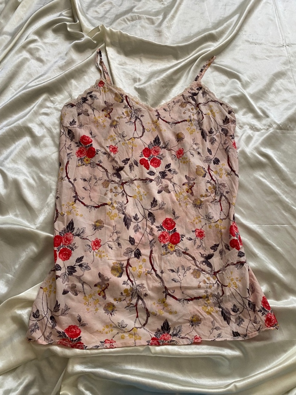 Victoria's Secret Pink Floral Half Slip Boho Fairy Romantic Botanical Large